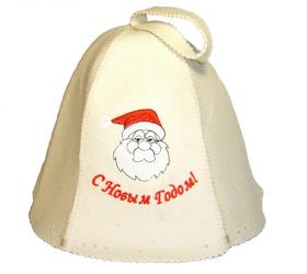 Изображение шапка для бани и сауны «дед мороз» с вышивкой (войлок)
