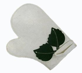 Изображение рукавица для бани и сауны «березка» (войлок)