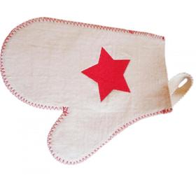 Изображение рукавица для бани и сауны «звезда» (войлок)