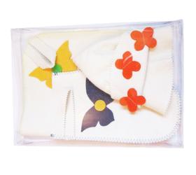 Набор для бани и сауны «Бабочка» (коврик ,шапка ,рукавица) в пакете