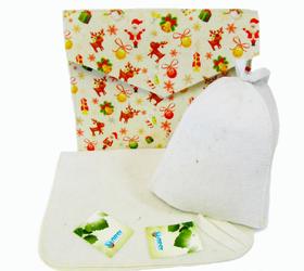 Набор для бани (конверт, шапка, коврик)