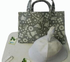 Изображение набор в новогодней сумке в ассортименте (шапка, коврик)